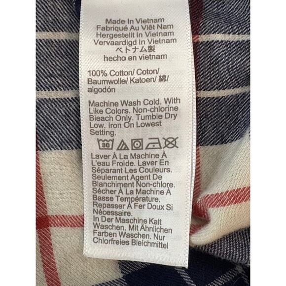 J. Crew Plaid Fitted Flannel Shirt in Blue and Red – Size Small - Picture 8 of 8